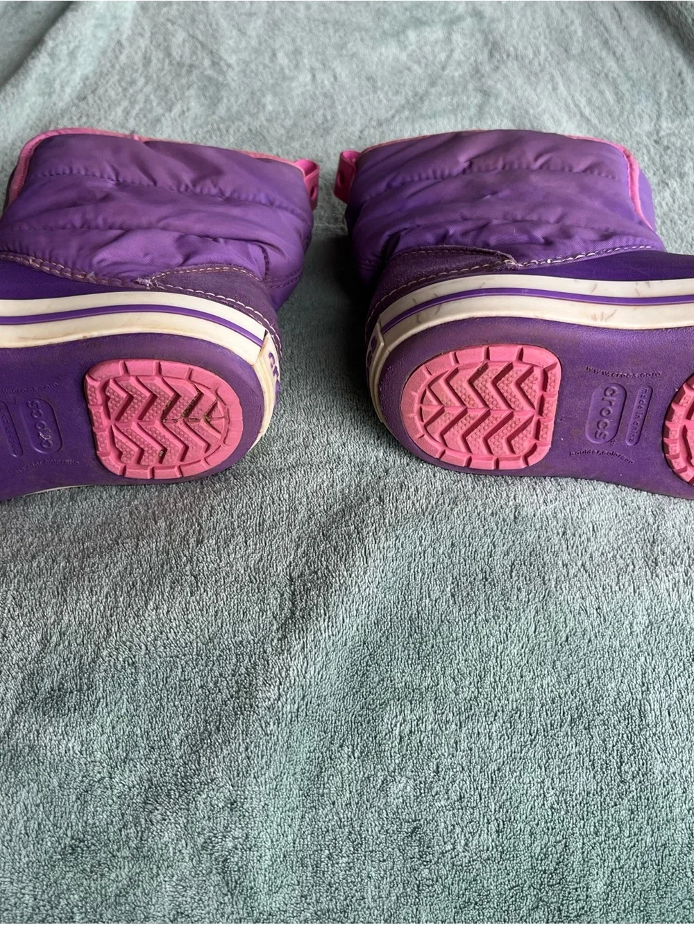 CROCS Kids Purple with Pink Trim Snow Boot